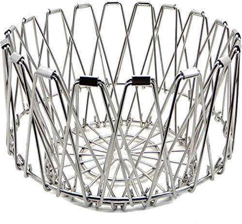 3040 Multipurpose Fruit Basket Stainless Steel Wire Bowl Foldable Basket For Vegetable Fruits Dining - Mr Urban Choices
