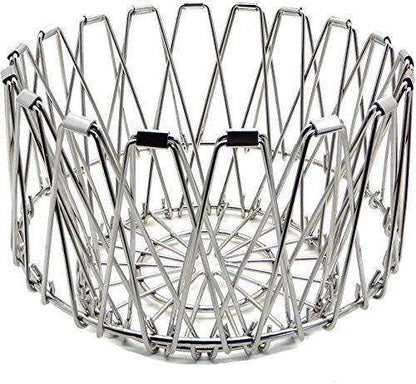 3040 Multipurpose Fruit Basket Stainless Steel Wire Bowl Foldable Basket For Vegetable Fruits Dining - Mr Urban Choices