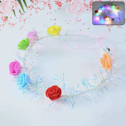 Led Flower Crown Headband  Multicolor Light-up (1 Pc)