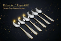 Urban Zen™ Royal-Gild – Textured Stainless Steel Spoons with Gold Plated Handles - Mr Urban Choices