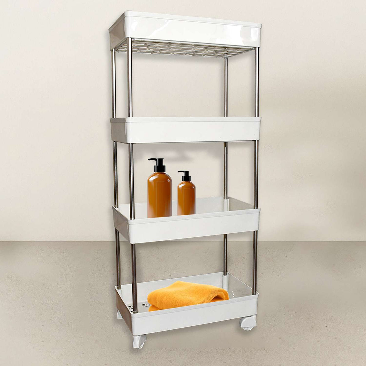 Urban Grid™ 4-Tier Kitchen Tower – Premium Multi-Layer Storage Rack for Modern Homes - Mr Urban Choices
