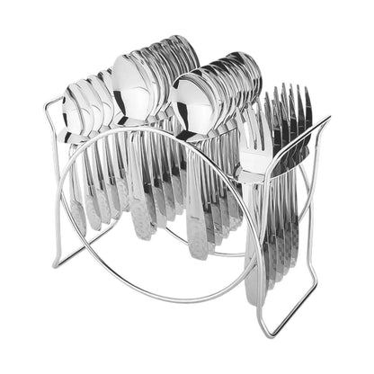 Stainless Steel Cutlery Set With Elegant Storage Stand (24 Pc) - Mr Urban Choices