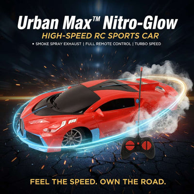 Urban Max™ Nitro-Glow – High-Speed RC Sports Car with Smoke Spray Exhaust