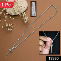 Silver Chain With Gada Pendant  Locket (1 Pc)