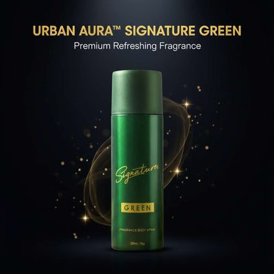 Urban Aura™ Signature Green – Premium Refreshing Fragrance Body Spray (200ml) - Mr Urban Choices
