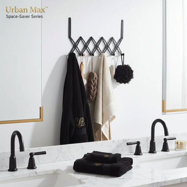 Urban Max™ Space-Saver Series – Versatile 6-Hook Door Storage Rack