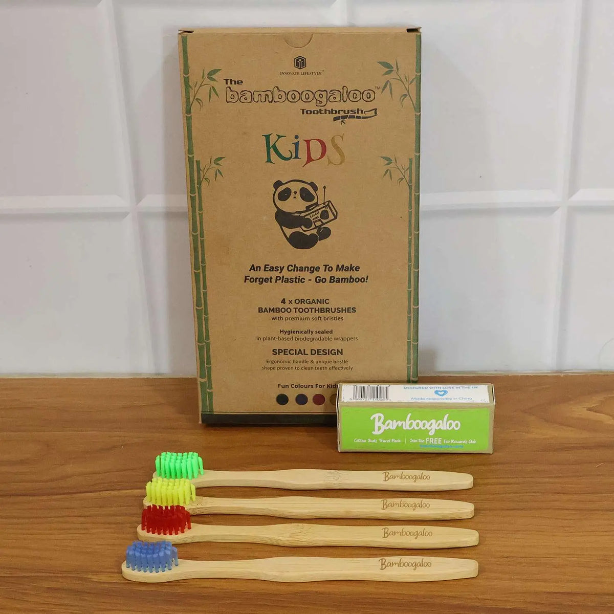 Bamboo Toothbrush Set For Adults (Pack Of 4)