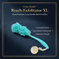 6702a Loofah Back Scrubber For Shower Long Handle Bath Sponge Shower Brush Soft Nylon Mesh Back Cleaner Washer Body Bath Brush For Women And Men Bathroom Shower Accessories (45 Cm)