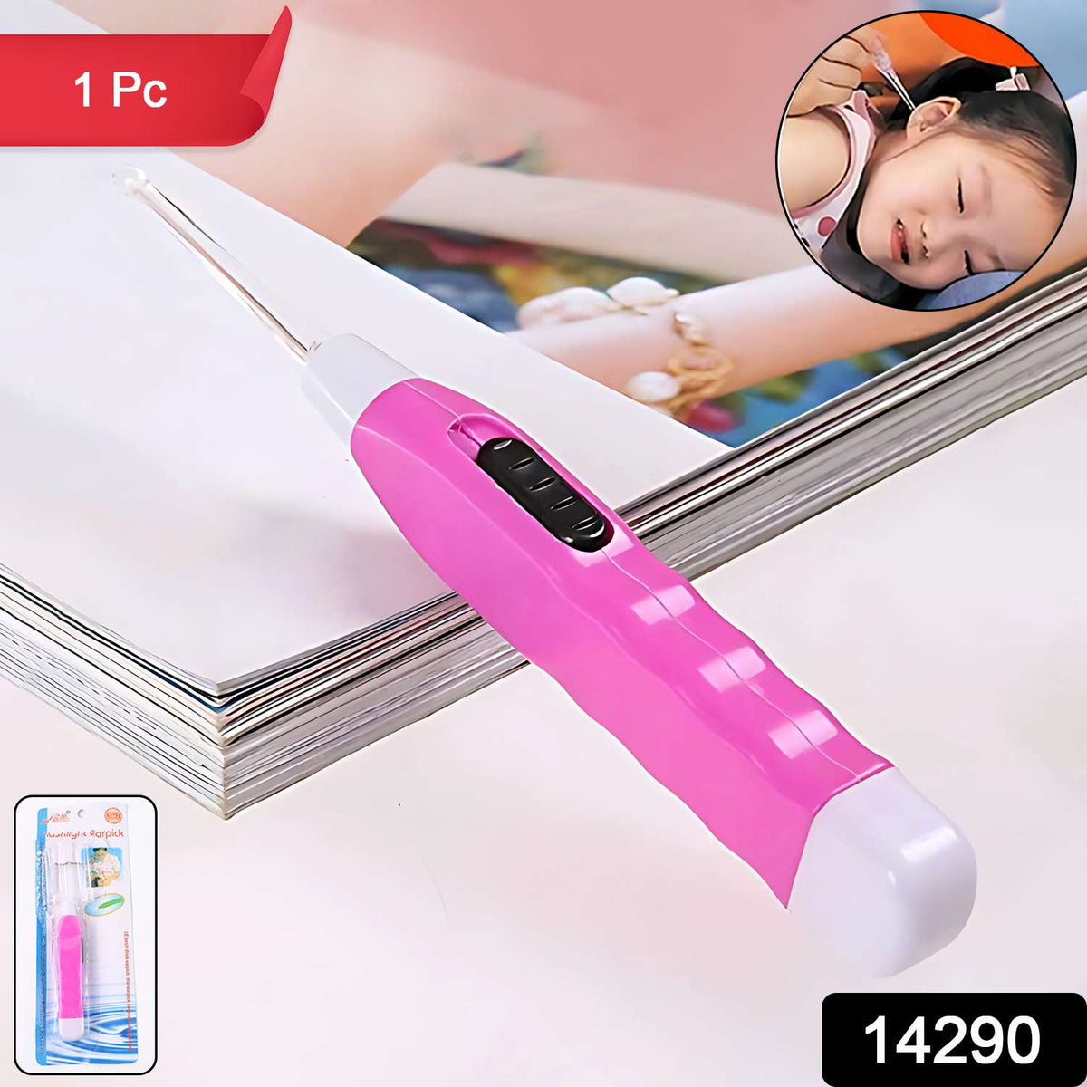 Pink Led Flashlight Earpick With Tweezer (1 Pc) - Mr Urban Choices