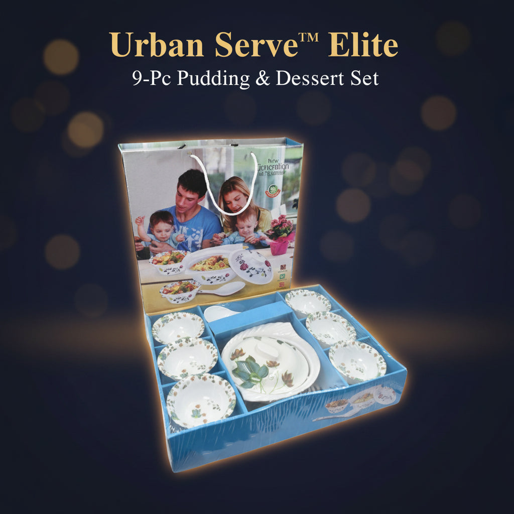 2739 9 Pc Pudding Set Used As A Cutlery Set For Serving Food Purposes And Sweet Dishes And All In All Kinds Of Household And Official Places Etc.
