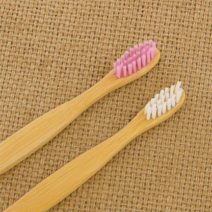 Eco-friendly Natural Bamboo Toothbrush With Medium Bristles (2 Pc)