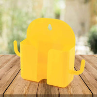 1 Pc Orange Wallmount Mobile Stand With Hook For And Stuffs Purposes.