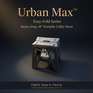 Urban Max™ Easy-Fold Series – Heavy-Duty 18" Portable Utility Stool - Mr Urban Choices
