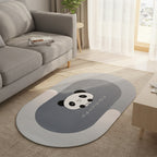 Anti-slip Cartoon Panda Printed Bathroom Floor Mat (1 Pc 89 X 59 Cm)