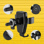 7042 Car Phone Holder Wireless Car Charger 10w Qi Fast Charging Car Charger Gravity Auto Clamping 360 Rotation Air Vent Car Mount Holder