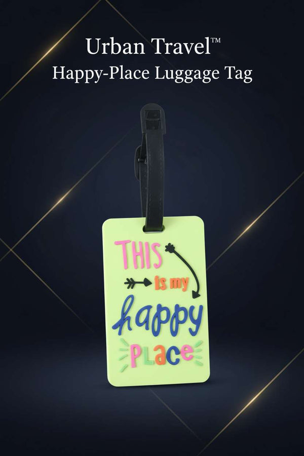 Urban Travel™ Happy-Place – Vibrant Quote Luggage Identification Tag - Mr Urban Choices