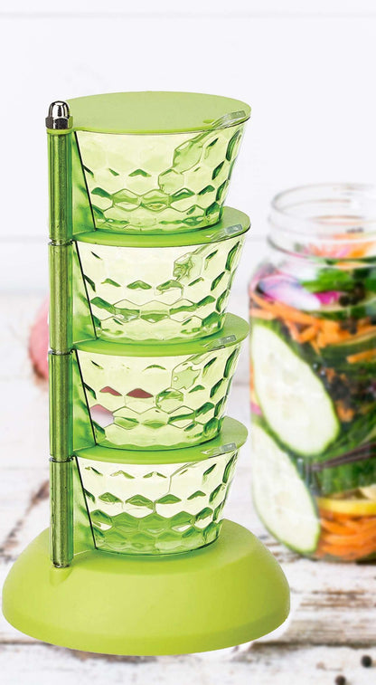 4 In 1 Multipurpose 360 Degree Rotating Pickle Rack Container For Kitchen - Mr Urban Choices