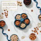 Lotus Shape Rotating Dry Fruit  Snack Organizer Box With Compartments (1 Pc)