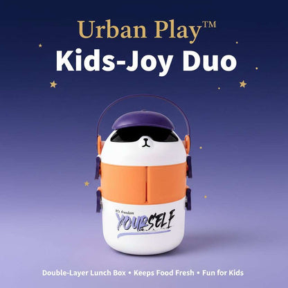 Urban Play™ Kids-Joy Duo – Cute Cartoon Double-Layer Lunch Box - Mr Urban Choices