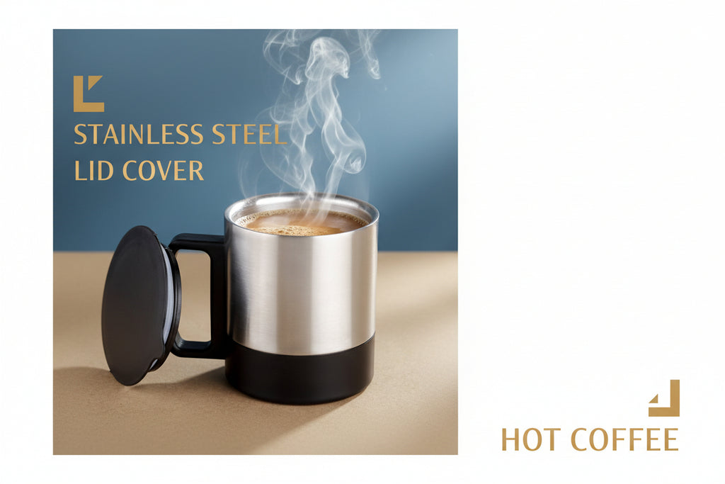 5565 Stainless Steel Coffeetea Cup Stainless Steel Lid Cover Hot Coffeetea Mug Hot Insulated Double Wall Stainless Steel Coffee And Milk Cup With Lid  Handle Easy To Carry - Coffee Cup (1 Pc)