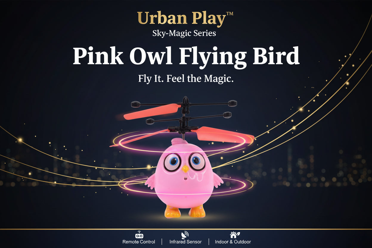 Flying Bird Rc Toy With Led Amp Remote Control  Pink Owl Design (1 Set)