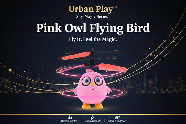 Flying Bird Rc Toy With Led Amp Remote Control  Pink Owl Design (1 Set)