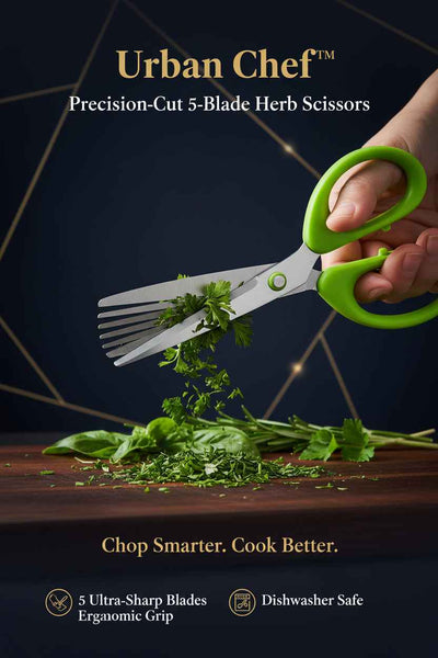 Urban Chef™ Precision-Cut 5-Blade Herb Scissors – Professional Kitchen Chopping Tool - Mr Urban Choices