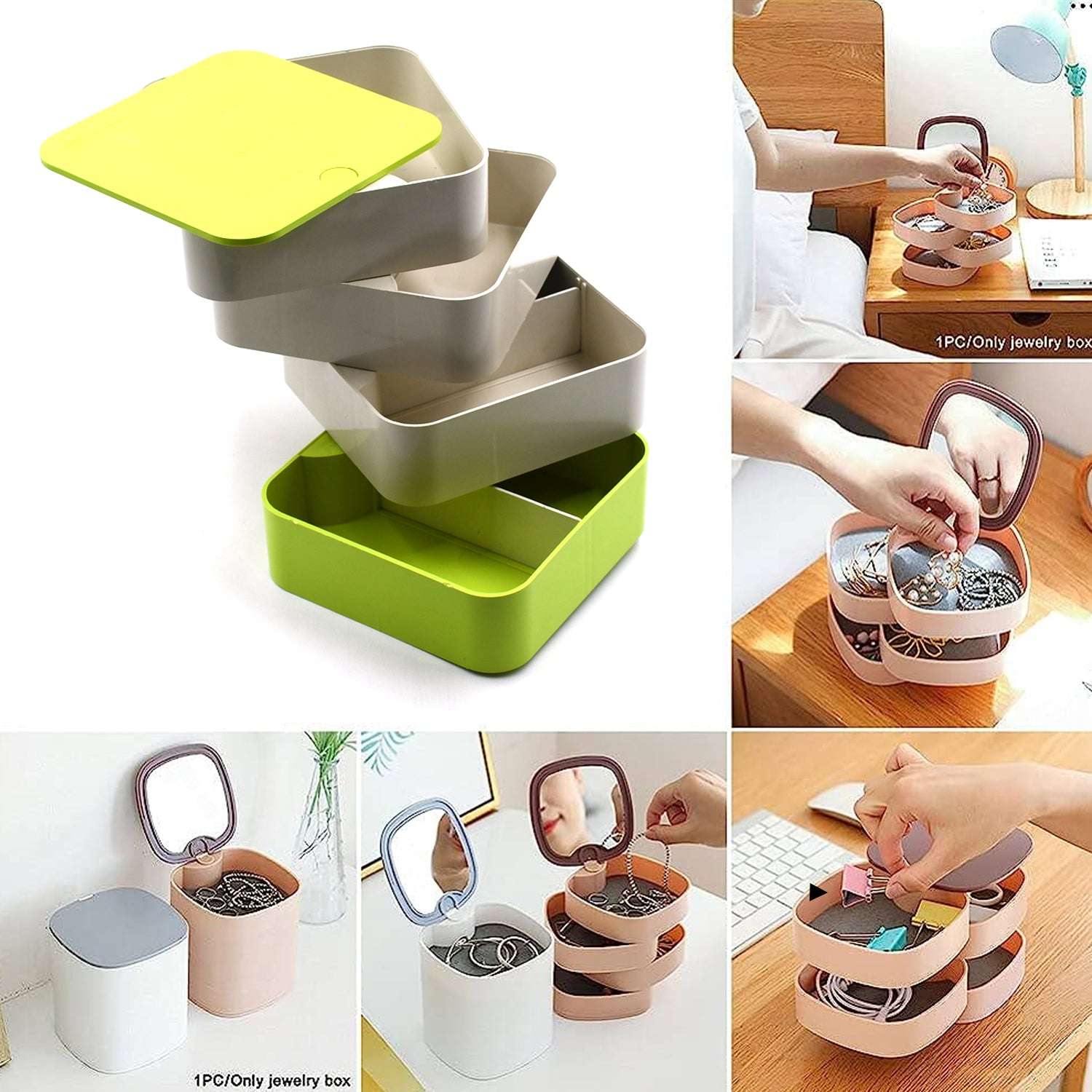 Urban Glow™ Spin-Case – 4-Layer 360° Rotating Jewelry Organizer Box - Mr. Urban Choices