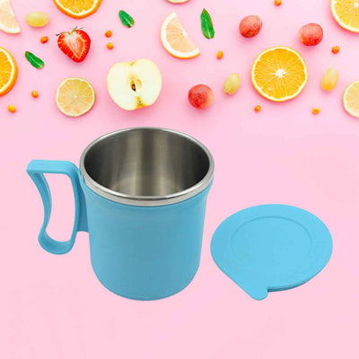 Stainless Steel Lid Cover Hot Coffeetea Mug Hot Insulated Double Wall Stainless Steel Coffee And Milk Cup With Lid - Coffee Cup Approx 250 Ml 300 Ml ( 1 Pc Mix Color) - Mr Urban Choices