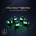 0547 Tyre Valve Caps Luminous Glow Car Tire Air Stem Valve Cap Covers ( 4 Pcs )