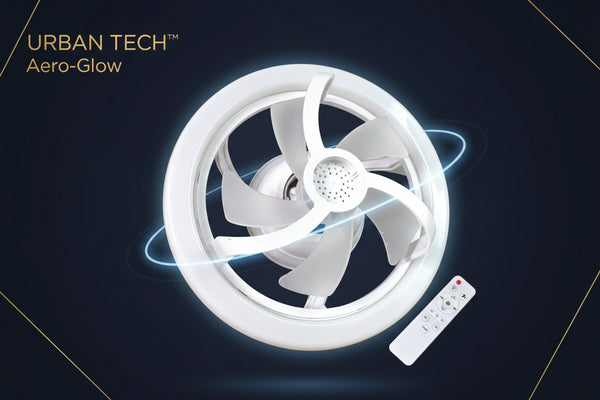 Urban Tech™ Aero-Glow – 360° Rotation Smart Ceiling Fan Light with Remote