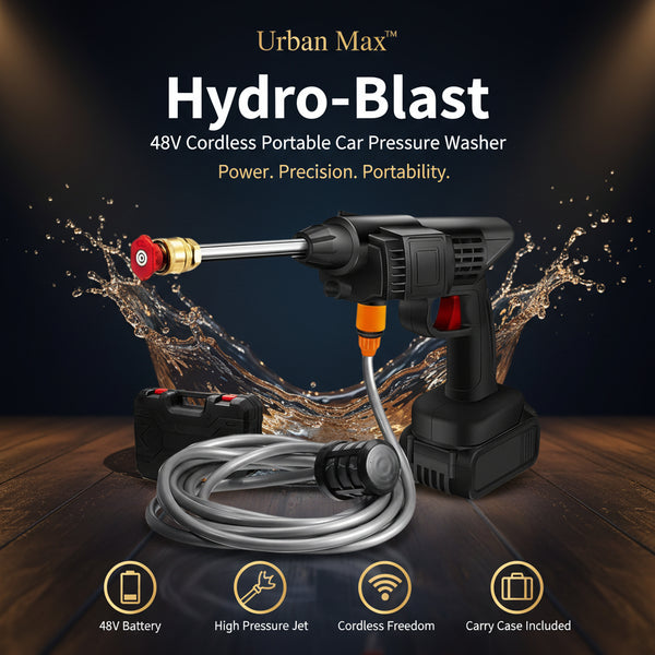 Urban Max™ Hydro-Blast – 48V Cordless Portable Car Pressure Washer