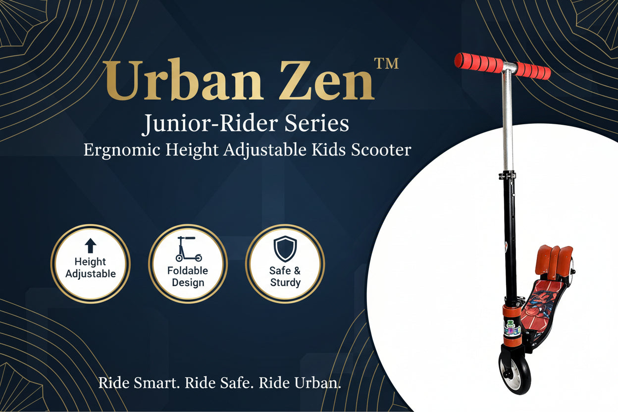 Basic Kids Ride On Leg Push Scooter For Boys And Girls (4 - 8 Years Old Kids) Foldable Scooter Cycle With Height Adjustment For Boys And Girls Multicolor (1 Pc  3 Wheel)