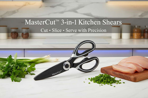 3 In1 Multi-function Kitchen Household For Vegetables Fruit Cheese  Meat Slices With Bottle Opener Stainless Steel Sea Food Scissor (1 Pc )