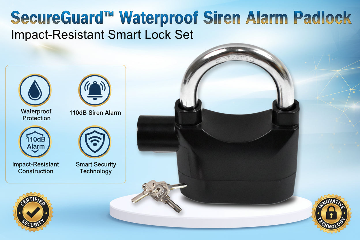 Plastic Body Waterproof Siren Alarm Smart Alarm Lock  3 Keys (1 Set)