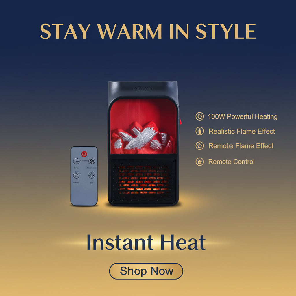 Portable Electric Fireplace Lamp Led Flame Heater (900w  1 Pc)