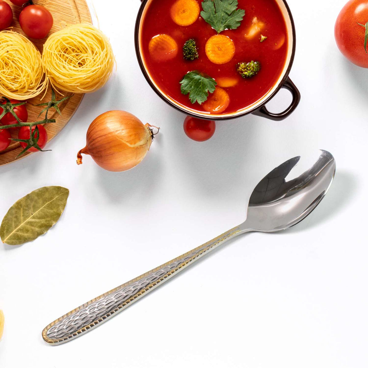 Urban Zen™ Royal-Gild – Textured Stainless Steel Spoons with Gold Plated Handles - Mr Urban Choices