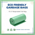 1585 Bio-degradable Eco Friendly Garbagetrash Bags Rolls (19 X 21) (Green)