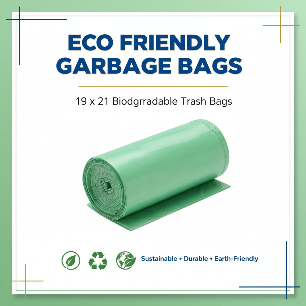 1585 Bio-degradable Eco Friendly Garbagetrash Bags Rolls (19 X 21) (Green)