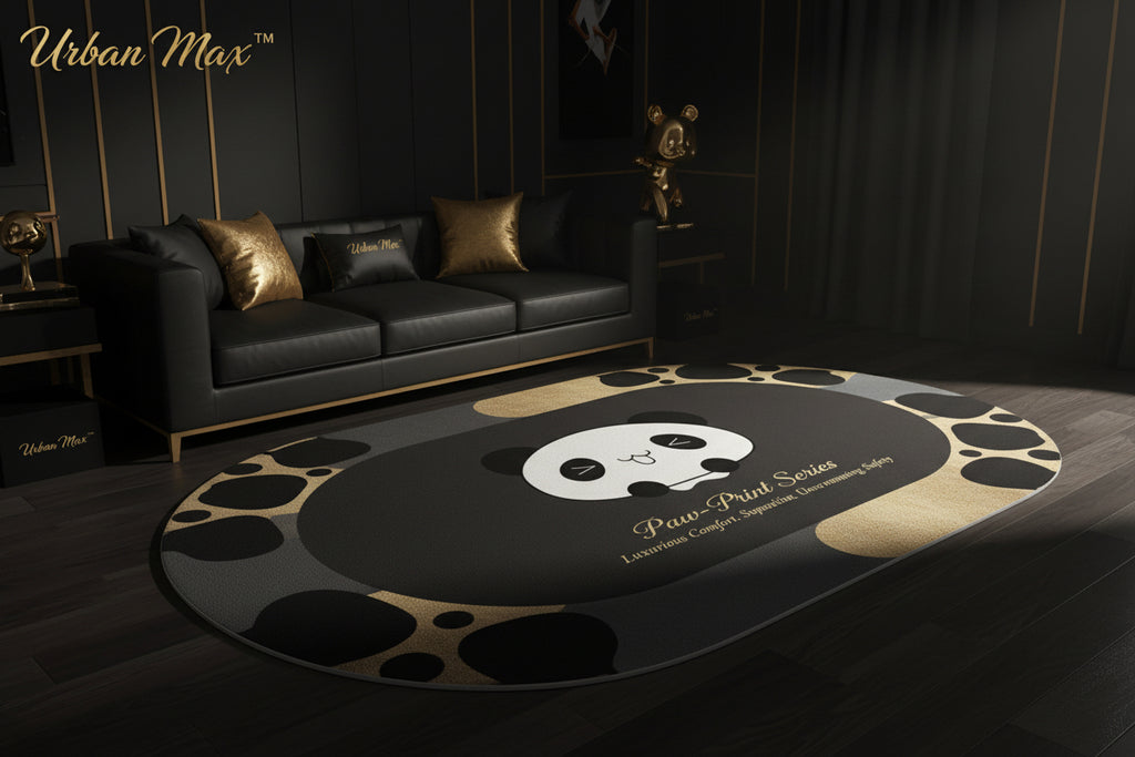 Anti-slip Cartoon Panda Printed Bathroom Floor Mat (1 Pc 89 X 59 Cm)