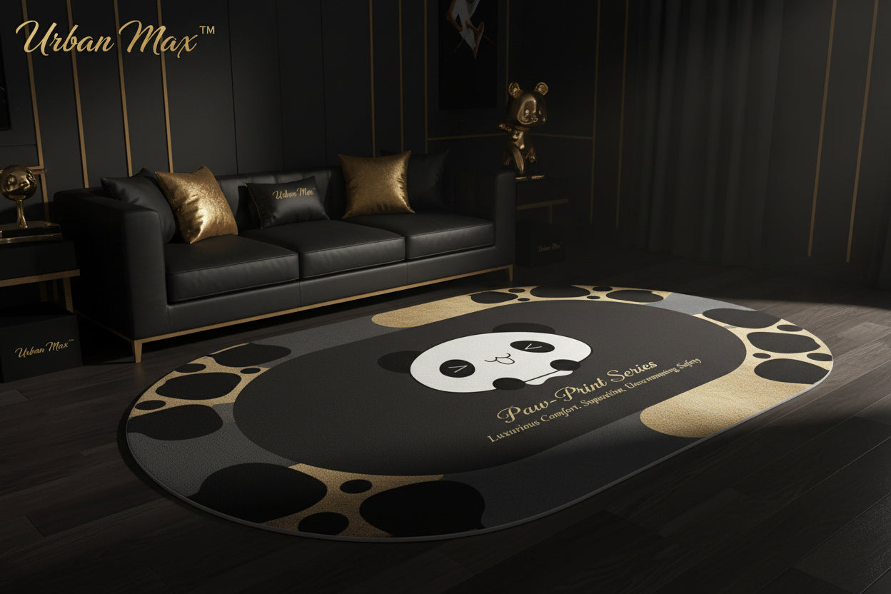 Anti-slip Cartoon Panda Printed Bathroom Floor Mat (1 Pc 89 X 59 Cm)
