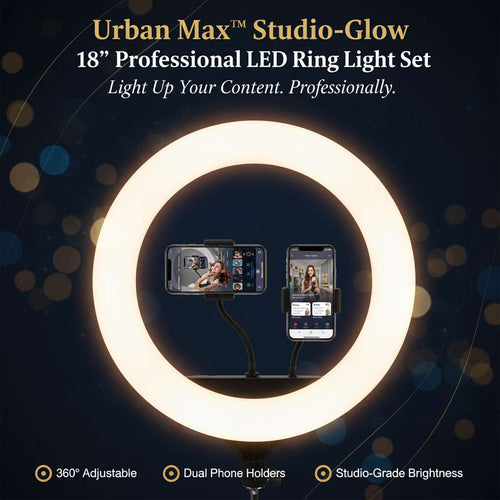Urban Max™ Studio-Glow – 18 Inch Professional LED Ring Light Set - Mr. Urban Choices