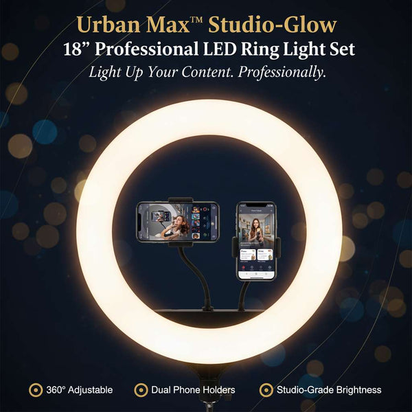 Urban Max™ Studio-Glow – 18 Inch Professional LED Ring Light Set - Mr Urban Choices