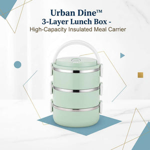 Urban Dine™ 3-Layer Lunch Box – High-Capacity Insulated Meal Carrier - Mr Urban Choices