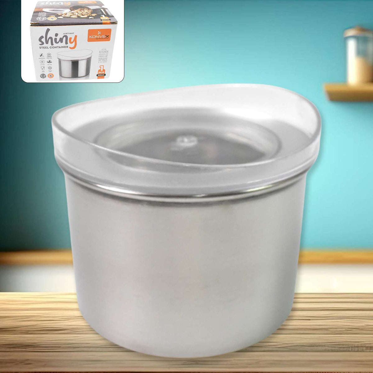 Multipurpose Stainless Steel Airtight Containers With See Through Lid (1 Pc 500 Ml) - Mr Urban Choices