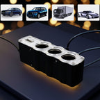 Triple 3 Way Car 12v Lighter Socket Splitter Usb Charger Power Adapter
