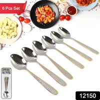 Urban Zen™ Royal-Gild – Textured Stainless Steel Spoons with Gold Plated Handles - Mr Urban Choices