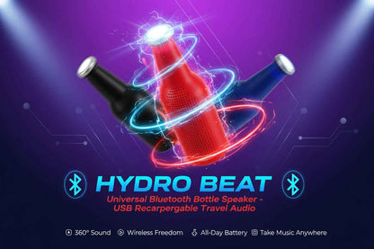 The Hydro Beat: Universal Bluetooth Bottle Speaker – USB Rechargeable Travel Audio - Mr Urban Choices
