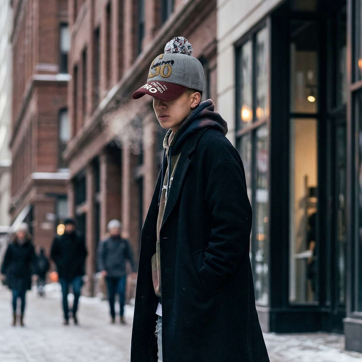 Trendy Winter Baseball Style Woolen Cap (1 Pc)