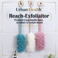 6702 Loofah Back Scrubber For Shower Long Handle Bath Sponge Shower Brush Soft Nylon Mesh Back Cleaner Washer Body Bath Brush For Women And Men Bathroom Shower Accessories